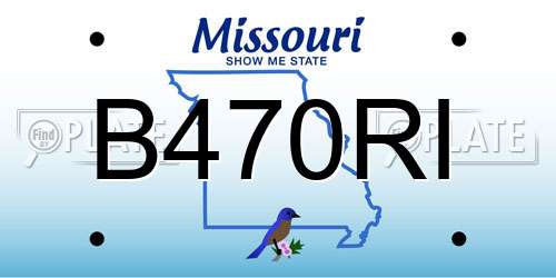 B470RI Missouri License Plate