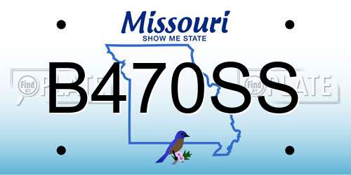 B470SS Missouri License Plate
