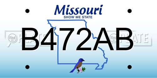 B472AB Missouri License Plate