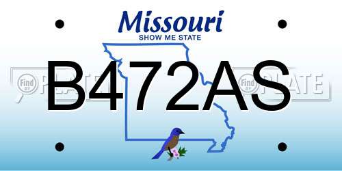 B472AS Missouri License Plate