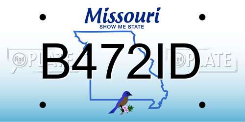 B472ID Missouri License Plate