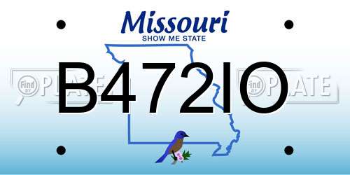 B472IO Missouri License Plate