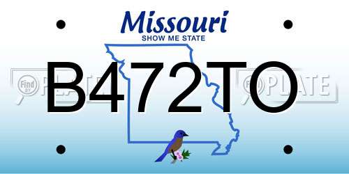 B472TO Missouri License Plate
