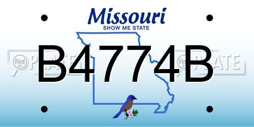 B4774B Missouri License Plate