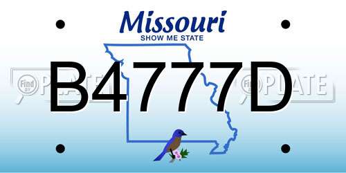 B4777D Missouri License Plate