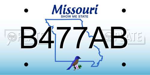 B477AB Missouri License Plate