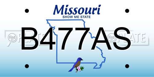 B477AS Missouri License Plate