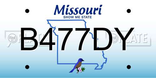 B477DY Missouri License Plate