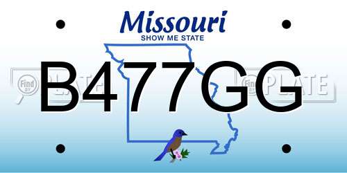 B477GG Missouri License Plate