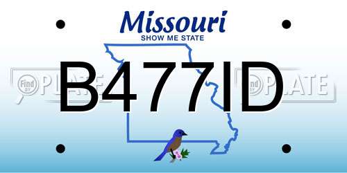 B477ID Missouri License Plate