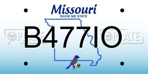 B477IO Missouri License Plate