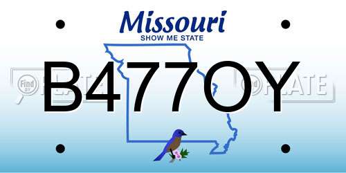 B477OY Missouri License Plate