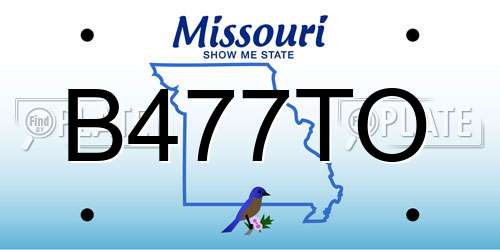 B477TO Missouri License Plate