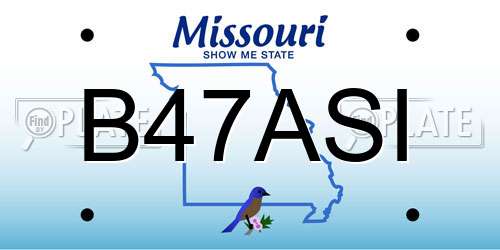B47ASI Missouri License Plate