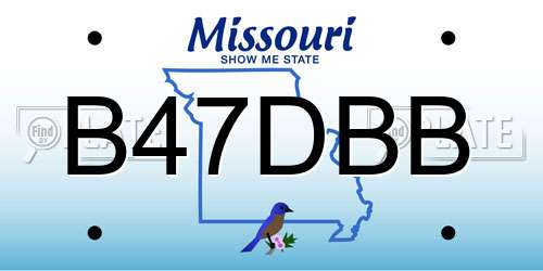 B47DBB Missouri License Plate