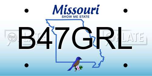 B47GRL Missouri License Plate