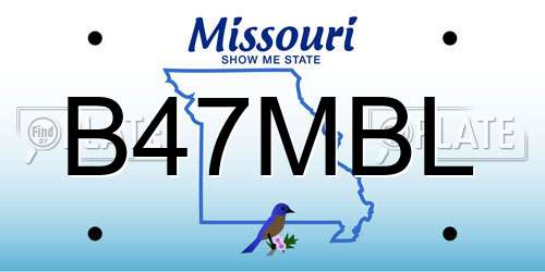 B47MBL Missouri License Plate