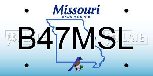 B47MSL Missouri License Plate