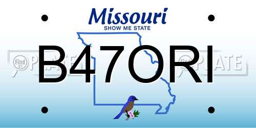 B47ORI Missouri License Plate