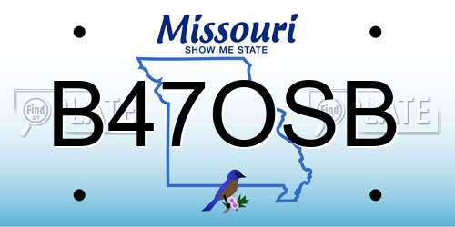 B47OSB Missouri License Plate