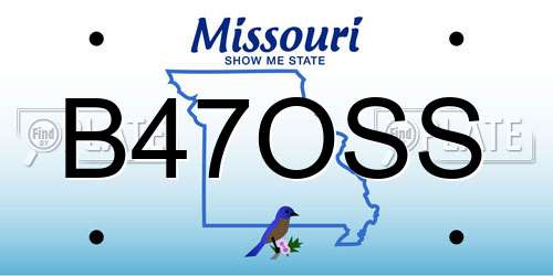 B47OSS Missouri License Plate