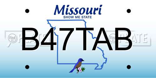B47TAB Missouri License Plate