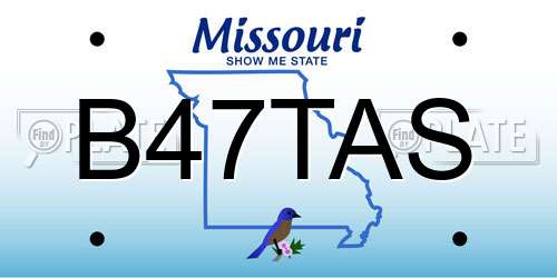 B47TAS Missouri License Plate