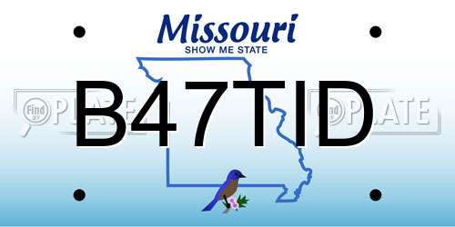 B47TID Missouri License Plate
