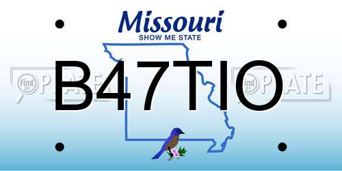 B47TIO Missouri License Plate