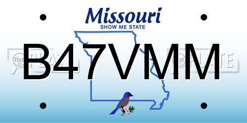 B47VMM Missouri License Plate