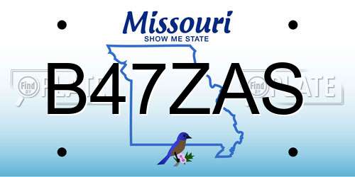B47ZAS Missouri License Plate