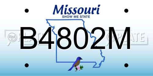 B4802M Missouri License Plate