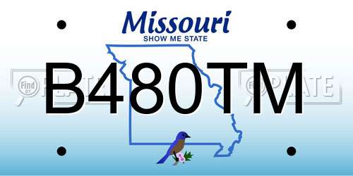 B480TM Missouri License Plate