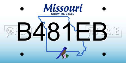 B481EB Missouri License Plate