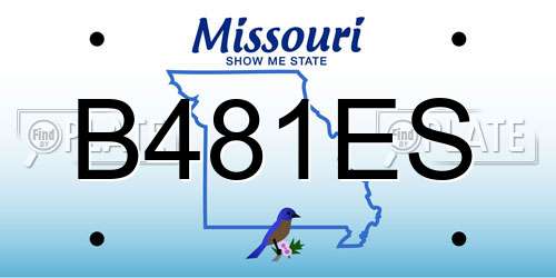 B481ES Missouri License Plate