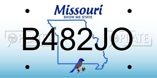 B482JO Missouri License Plate