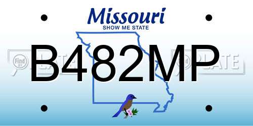 B482MP Missouri License Plate