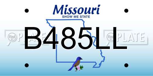 B485LL Missouri License Plate