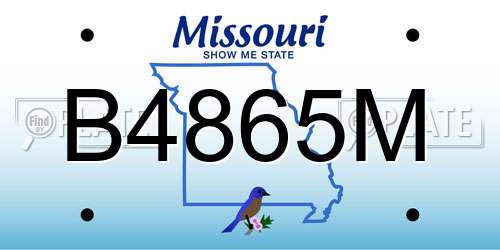 B4865M Missouri License Plate
