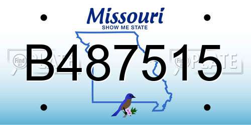 B487515 Missouri License Plate