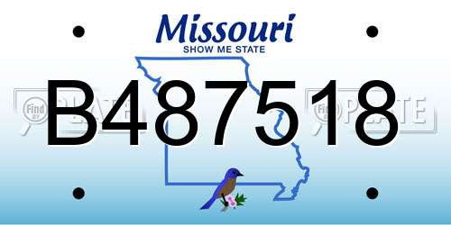 B487518 Missouri License Plate