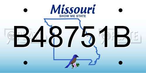 B48751B Missouri License Plate