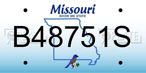 B48751S Missouri License Plate