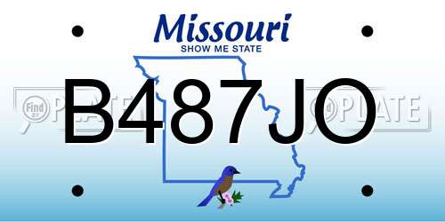 B487JO Missouri License Plate
