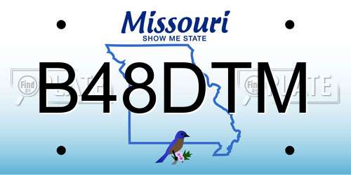 B48DTM Missouri License Plate