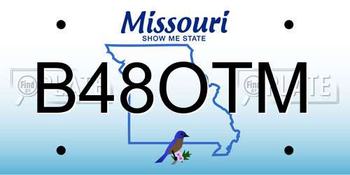 B48OTM Missouri License Plate