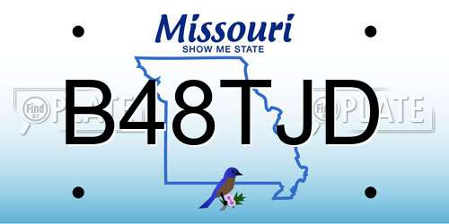 B48TJD Missouri License Plate