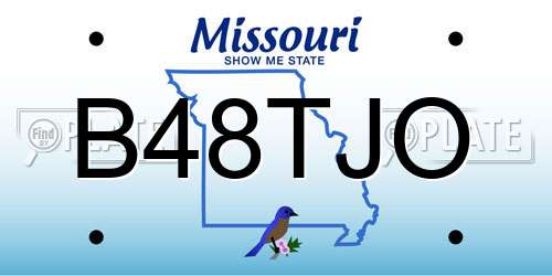B48TJO Missouri License Plate