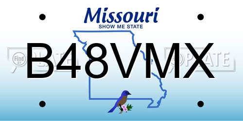 B48VMX Missouri License Plate