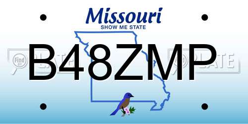 B48ZMP Missouri License Plate
